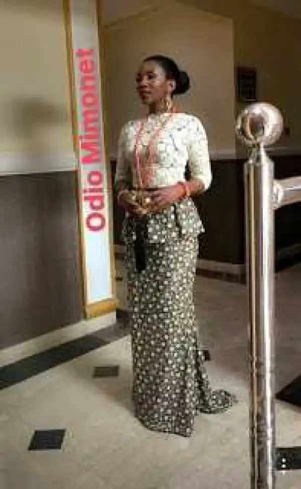 Photos: Genevieve Nnaji Dazzles In Native Gear For Oba Of Benin Coronation